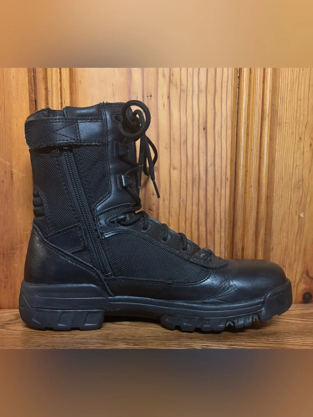 Bates Black Tactical Sport 8” Side Zip Boots Size 7 Men Size 9 Women